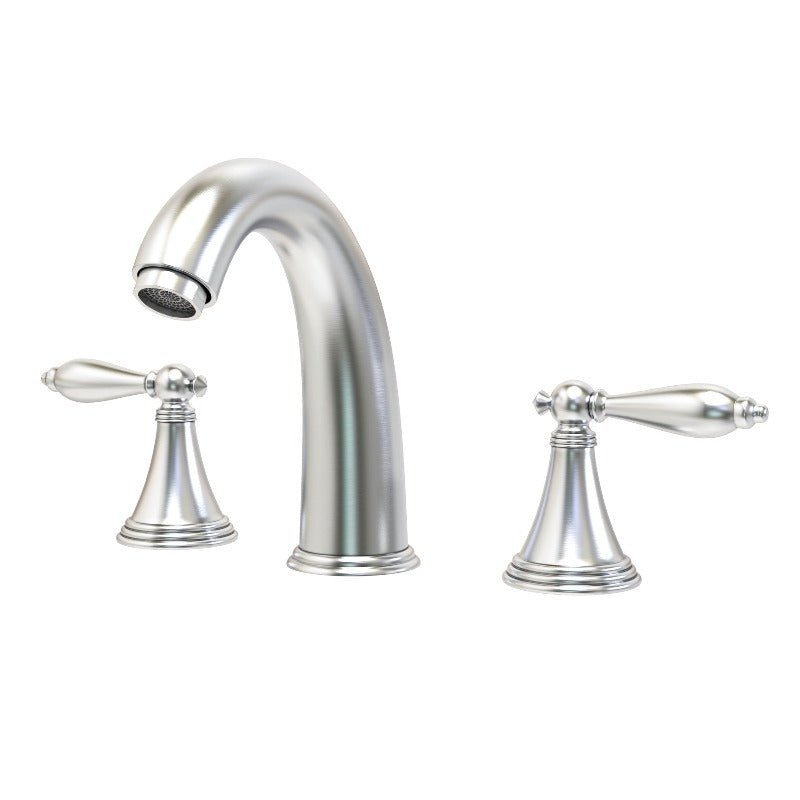 Double Handle Mid - arc Widespread Bathroom Faucet with Chrome Finish - BUILDMYPLACE