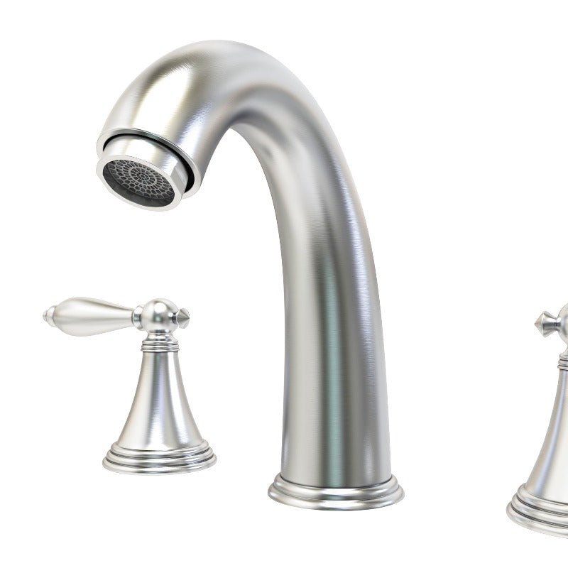 Double Handle Mid - arc Widespread Bathroom Faucet with Chrome Finish - BUILDMYPLACE