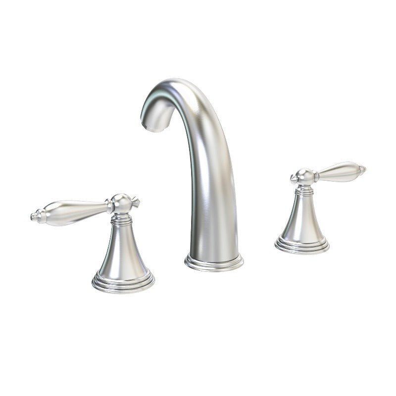 Double Handle Mid - arc Widespread Bathroom Faucet with Chrome Finish - BUILDMYPLACE