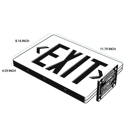 Double Sided LED Emergency EXIT Sign(Side & Ceiling Mount), 4W, AC120 - 277V, UL, 90 - min Battery Backup, Operating Temp: 0°C~40°C - BUILDMYPLACE