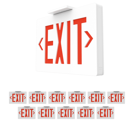 Double Sided LED Emergency EXIT Sign(Side & Ceiling Mount), 4W, AC120 - 277V, UL, 90 - min Battery Backup, Operating Temp: 0°C~40°C - BUILDMYPLACE