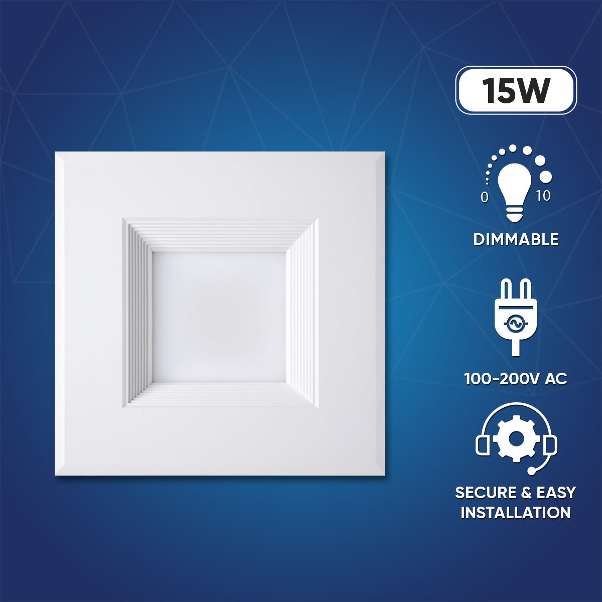 15W Square LED Downlights