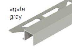 Dural Squareline Profile 7/16 in. Square Edge - Agate Gray - Aluminum Powder Coated - Tile edge Trim