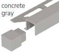 Dural Squareline Trim Int. and Ext. corner - Square Concrete Gray - Aluminum Powder Coated - Tile Edge Trim 2 Pc. | DPSAC 1165-Y/2