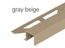 Dural Squareline Profile 7/16 in. Square Edge - Gray Beige - Aluminum Powder Coated - Tile edge Trim