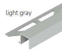 Dural Squareline Profile 7/16 in. Square Edge - Light Gray - Aluminum Powder Coated - Tile edge Trim