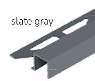 Dural Squareline Profile 7/16 in. Square Edge - Slate Gray - Aluminum Powder Coated - Tile edge Trim