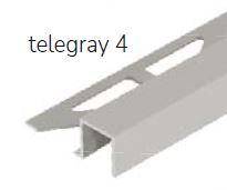 Dural Squareline Profile 7/16 in. Square Edge - Telegray 4 - Aluminum Powder Coated - Tile edge Trim