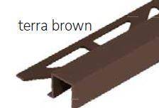 Dural Squareline Profile 7/16 in. Square Edge - Terra Brown - Aluminum Powder Coated - Tile edge Trim