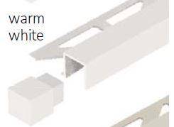 Dural Squareline Profile 11/32 in. Square Edge - Warm White - Aluminum Powder Coated - Tile edge Trim