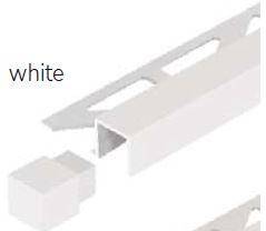Dural Squareline Trim Int. and Ext. corner - Square White - Aluminum Powder Coated - Tile Edge Trim 2 Pc. | DPSAC 930-Y/2