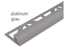 Durondell Aluminum Round Edge profile - Tile trim - 5/16 in - Platinum Gray - Powder Coated - Tile Edge Trim