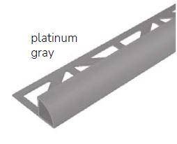 DURAL DURONDELL 3/8 in. x 8' 2-1/2 in. Round Edge Metal Profile Tile Trim Aluminum Powder Coated Platinum Gray (RAL 7036)