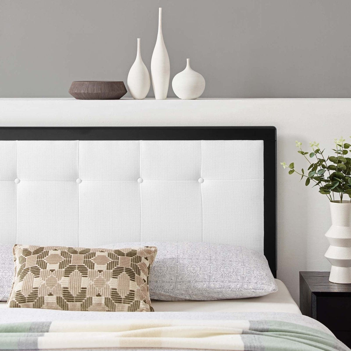 Draper Tufted Full Fabric and Wood Headboard - BUILDMYPLACE