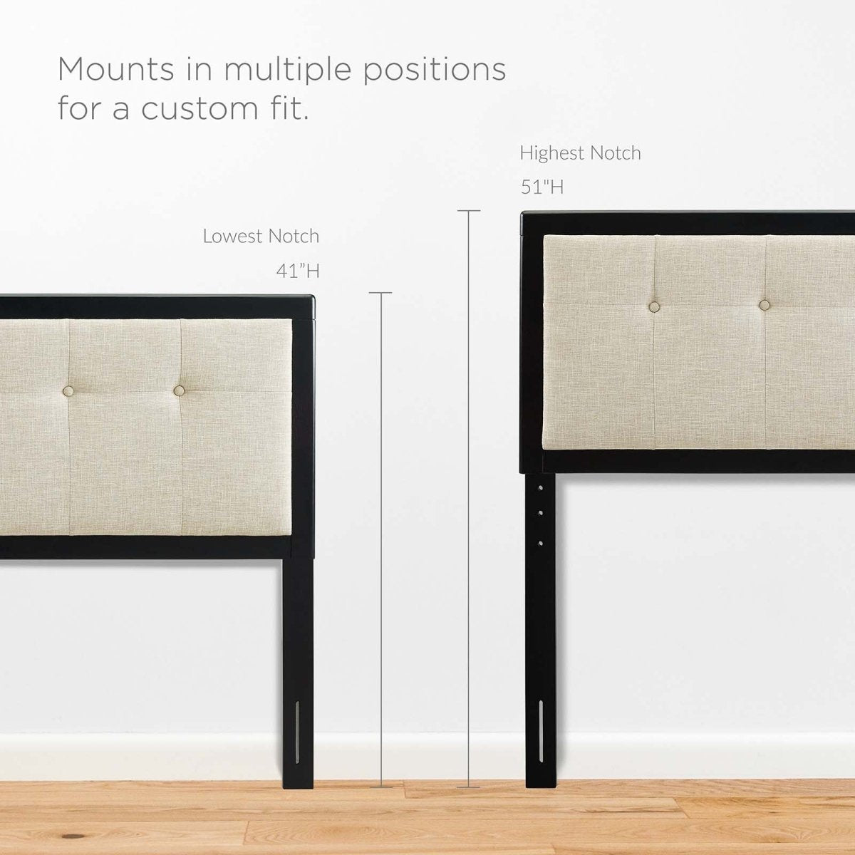 Draper Tufted King Fabric and Wood Headboard - BUILDMYPLACE