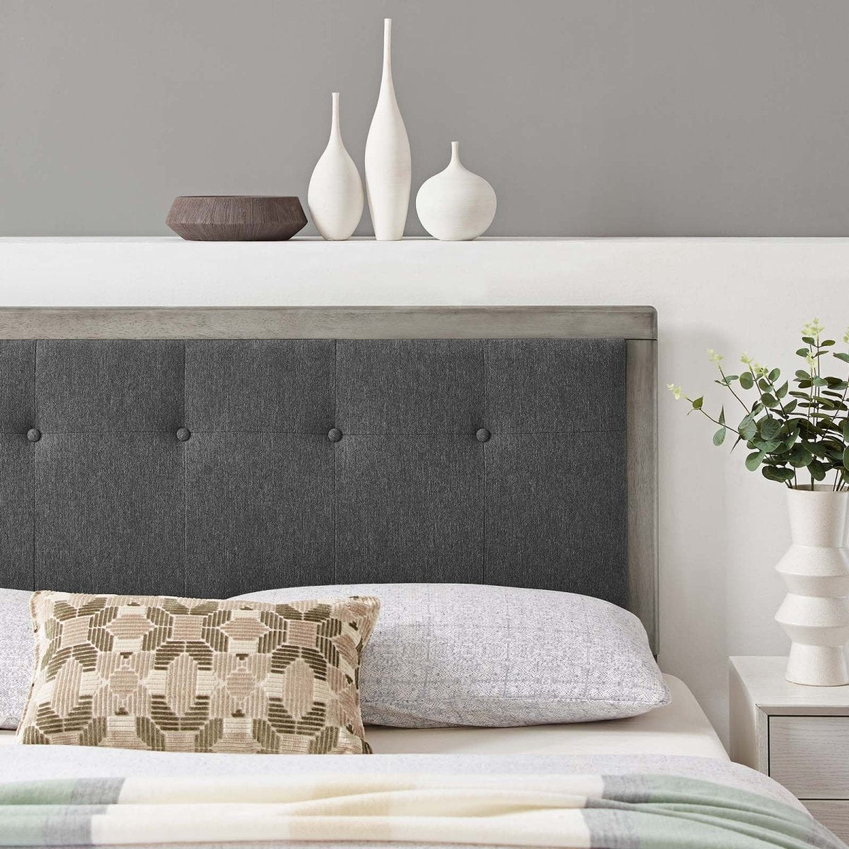 Draper Tufted King Fabric and Wood Headboard - BUILDMYPLACE