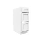 Drawer Base Cabinet - 12W x 34 - 1/2H x 24D - 3DRW - Aria White Shaker - BUILDMYPLACE