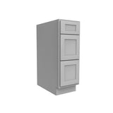 Drawer Base Cabinet - 12W x 34.5H x 24D - 3DRW - Grey Shaker Cabinet - BUILDMYPLACE