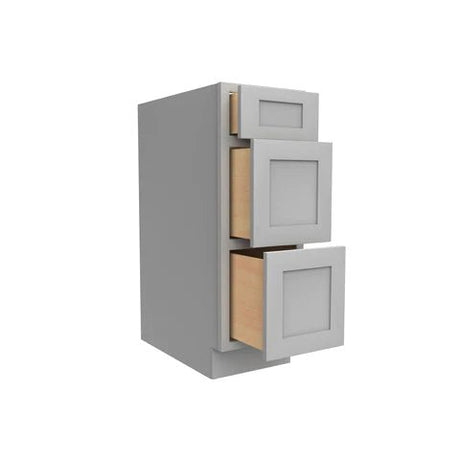 Drawer Base Cabinet - 12W x 34.5H x 24D - 3DRW - Grey Shaker Cabinet - BUILDMYPLACE