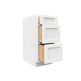 Drawer Base Cabinet - 15W x 34 - 1/2H x 24D - 3DRW - Aria White Shaker - BUILDMYPLACE