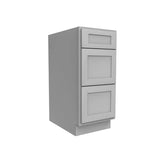 Drawer Base Cabinet - 15W x 34.5H x 24D - 3DRW - Grey Shaker Cabinet - BUILDMYPLACE