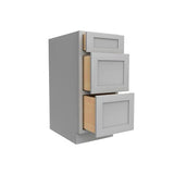 Drawer Base Cabinet - 15W x 34.5H x 24D - 3DRW - Grey Shaker Cabinet - BUILDMYPLACE