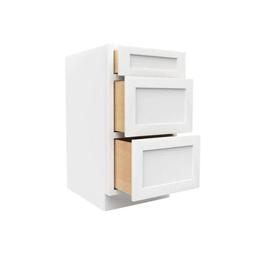 Drawer Base Cabinet - 18W x 34-1/2H x 24D -3DRW - Aria White Shaker - RTA