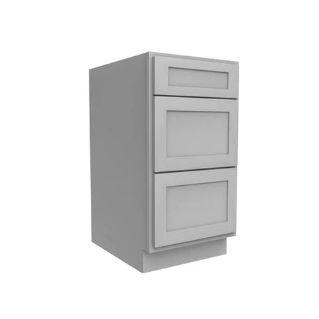 Drawer Base Cabinet - 18W x 34.5H x 24D - 3DRW - Grey Shaker Cabinet - BUILDMYPLACE