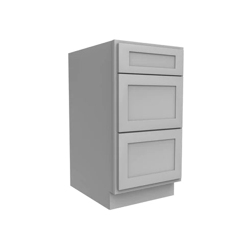 Drawer Base Cabinet - 18W x 34.5H x 24D - 3DRW - Grey Shaker Cabinet - BUILDMYPLACE