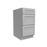 Drawer Base Cabinet - 18W x 34.5H x 24D - 3DRW - Grey Shaker Cabinet - RTA - BUILDMYPLACE