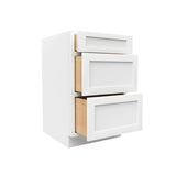 Drawer Base Cabinet - 21W x 34 - 1/2H x 24D - 3DRW - Aria White Shaker - BUILDMYPLACE