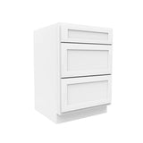 Drawer Base Cabinet - 24W x 34 - 1/2H x 24D - 3DRW - Aria White Shaker - BUILDMYPLACE