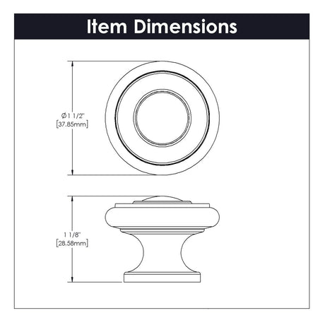 Drawer Knob 1 - 1/2 Inch Diameter - Cottage Collection - BUILDMYPLACE