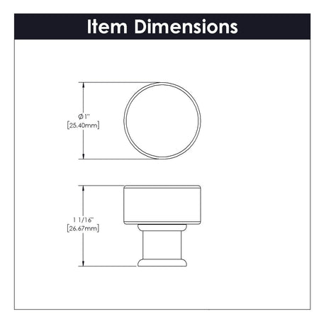 Drawer Knob 1 Inch Diameter - Midway Collection - BUILDMYPLACE