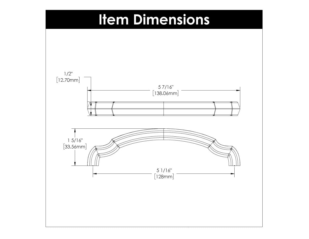 Drawer Pulls 5 - 1/16 Inch (128mm) Center to Center - Hickory Hardware - BUILDMYPLACE