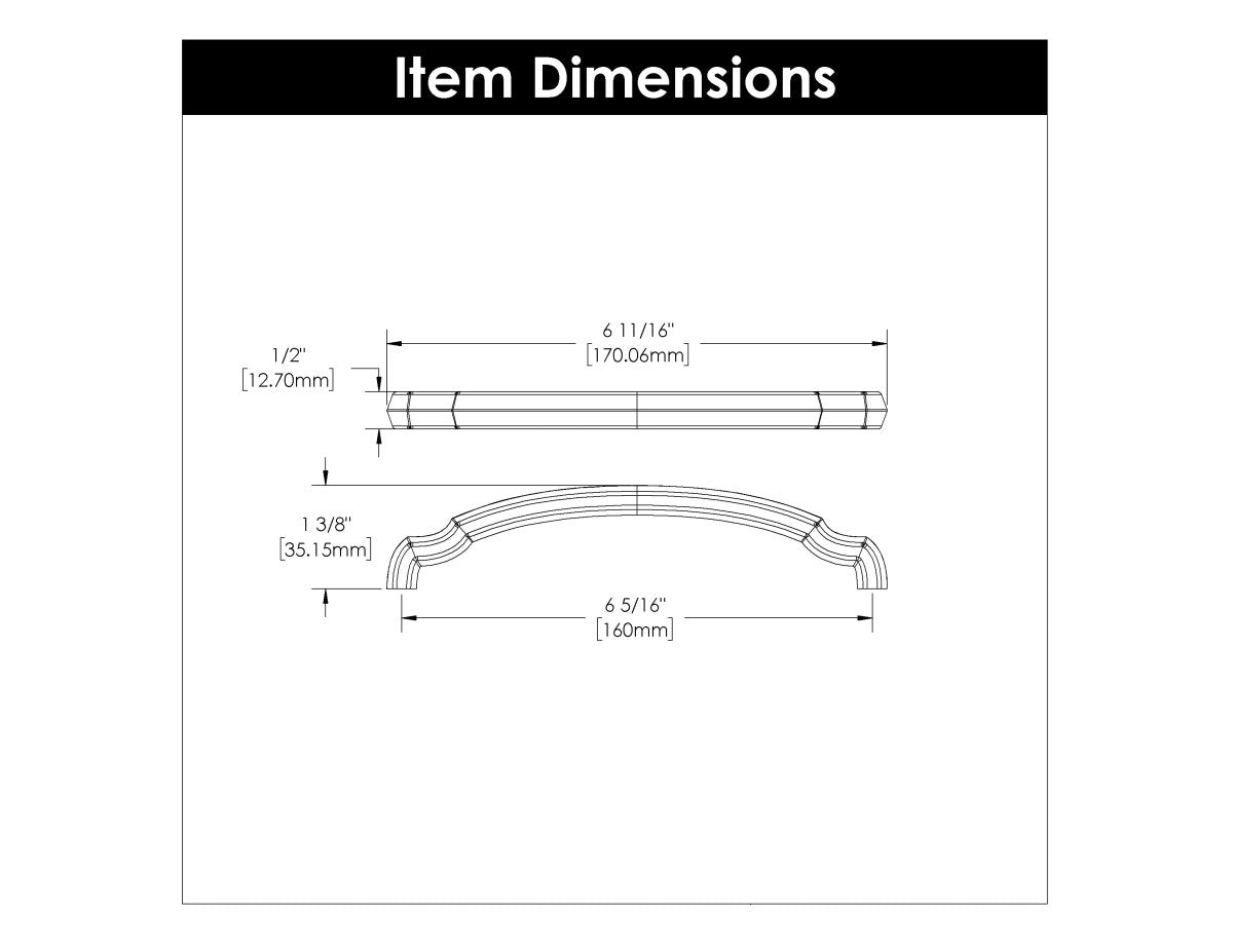 Drawer Pulls 6 - 5/16 Inch (160mm) Center to Center - Hickory Hardware - BUILDMYPLACE