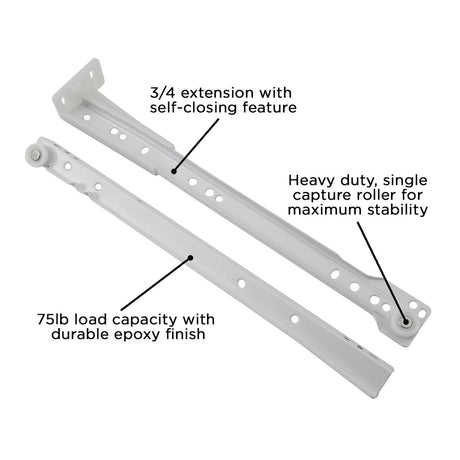 Drawer Slide Bottom Mount 3/4 Extension 12 Inch - Hickory Hardware - BUILDMYPLACE