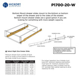 Drawer Slide Bottom Mount 3/4 Extension 12 Inch - Hickory Hardware - BUILDMYPLACE