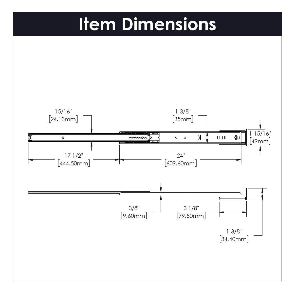 Drawer Slide Center Mount 3/4 Extension 12 Inch - Hickory Hardware - BUILDMYPLACE