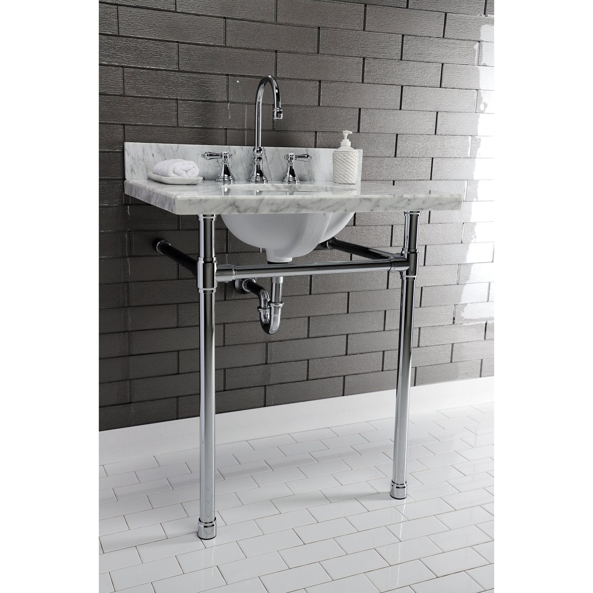 Dreyfuss 22" x 19" Stainless Steel Console Sink Legs - BUILDMYPLACE