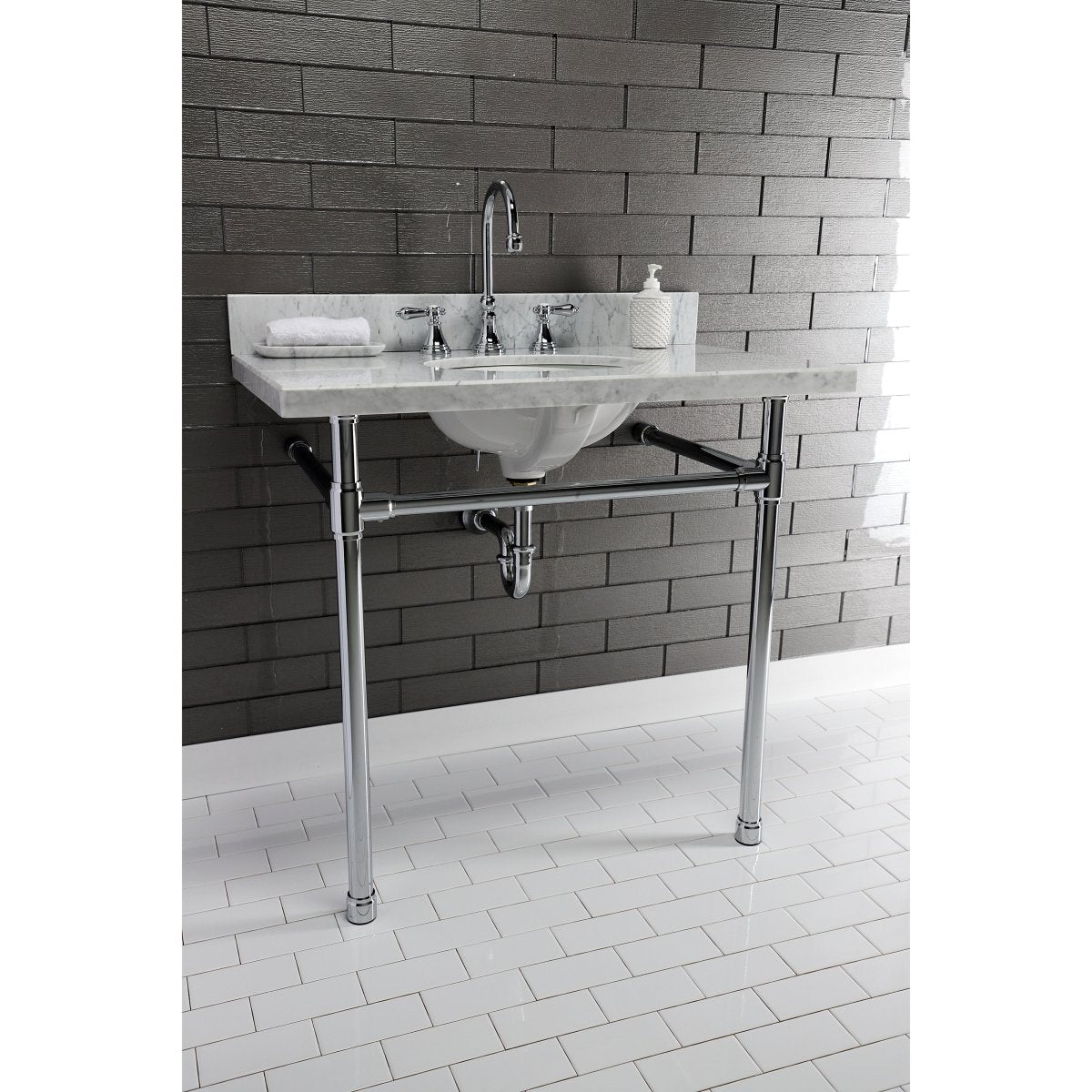 Dreyfuss 28" x 19" Stainless Steel Console Sink Legs - BUILDMYPLACE