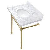 Dreyfuss 30" x 22" Carrara Marble Vanity Top with Stainless Steel Legs - BUILDMYPLACE