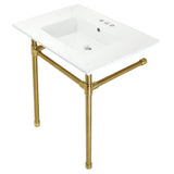 Dreyfuss 31" x 22" Console Sink with Stainless Steel Legs (4 - Inch, 3 Hole) - BUILDMYPLACE