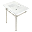 Dreyfuss 31" x 22" Console Sink with Stainless Steel Legs (4 - Inch, 3 Hole) - BUILDMYPLACE