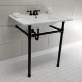 Dreyfuss 31" x 22" Console Sink with Stainless Steel Legs (4 - Inch, 3 Hole) - BUILDMYPLACE