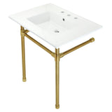 Dreyfuss 31" x 22" Console Sink with Stainless Steel Legs (8 - Inch, 3 Hole) - BUILDMYPLACE