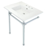 Dreyfuss 31" x 22" Console Sink with Stainless Steel Legs (8 - Inch, 3 Hole) - BUILDMYPLACE