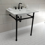 Dreyfuss 31" x 22" Console Sink with Stainless Steel Legs (8 - Inch, 3 Hole) - BUILDMYPLACE