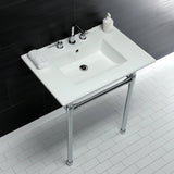 Dreyfuss 31" x 22" Console Sink with Stainless Steel Legs (8 - Inch, 3 Hole) - BUILDMYPLACE