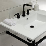 Dreyfuss 31" x 22" Console Sink with Stainless Steel Legs (8 - Inch, 3 Hole) - BUILDMYPLACE